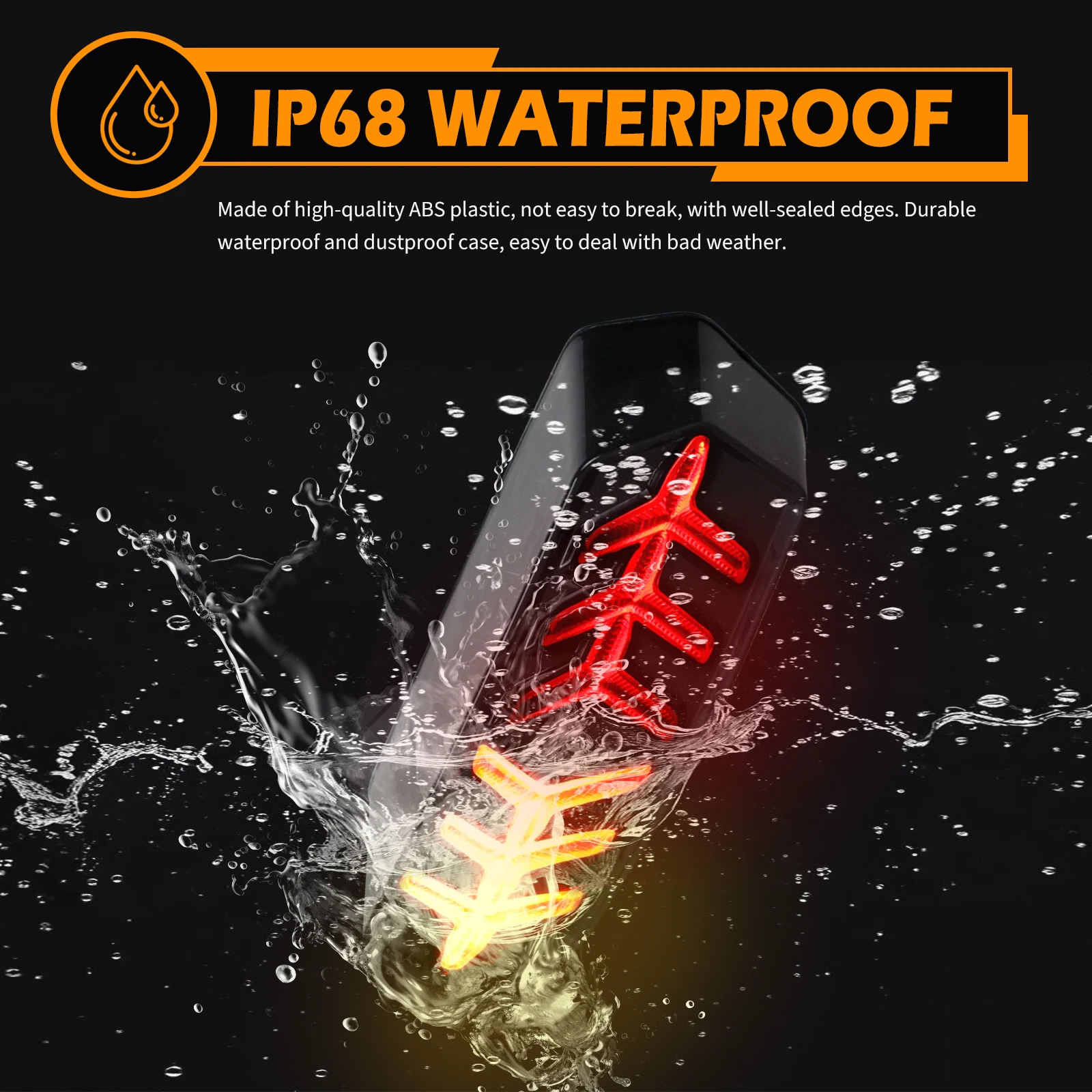 Luz trasera de freno para motocicleta, señales de giro LED, estilo hueso de pescado, luces de advertencia de estacionamiento, lámpara de freno, luces de conducción, 1 Uds. - imagen 4