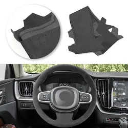 Funda de volante de ante negro para Volvo S60, V60, XC60 y XC90