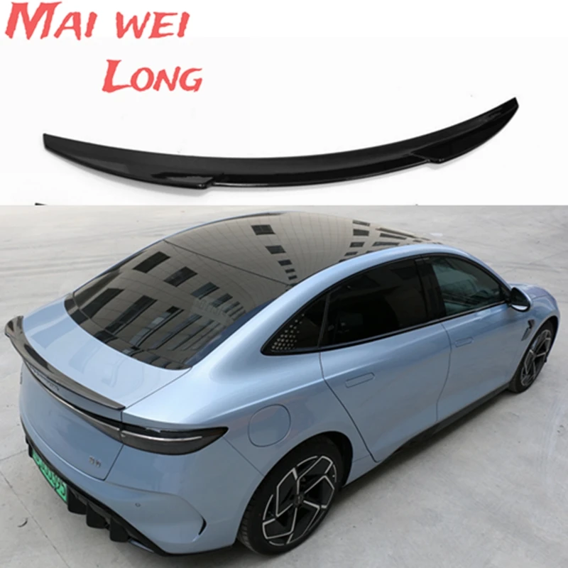 Para 2022-2024 BYD Seal EV DM-i tapa trasera de maletero de coche de carbono negro alerón de cola de pato alas accesorios de ajuste Exterior parte