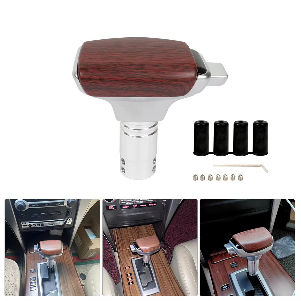 Pomo de palanca de cambios automática de aluminio y cuero - imagen 5