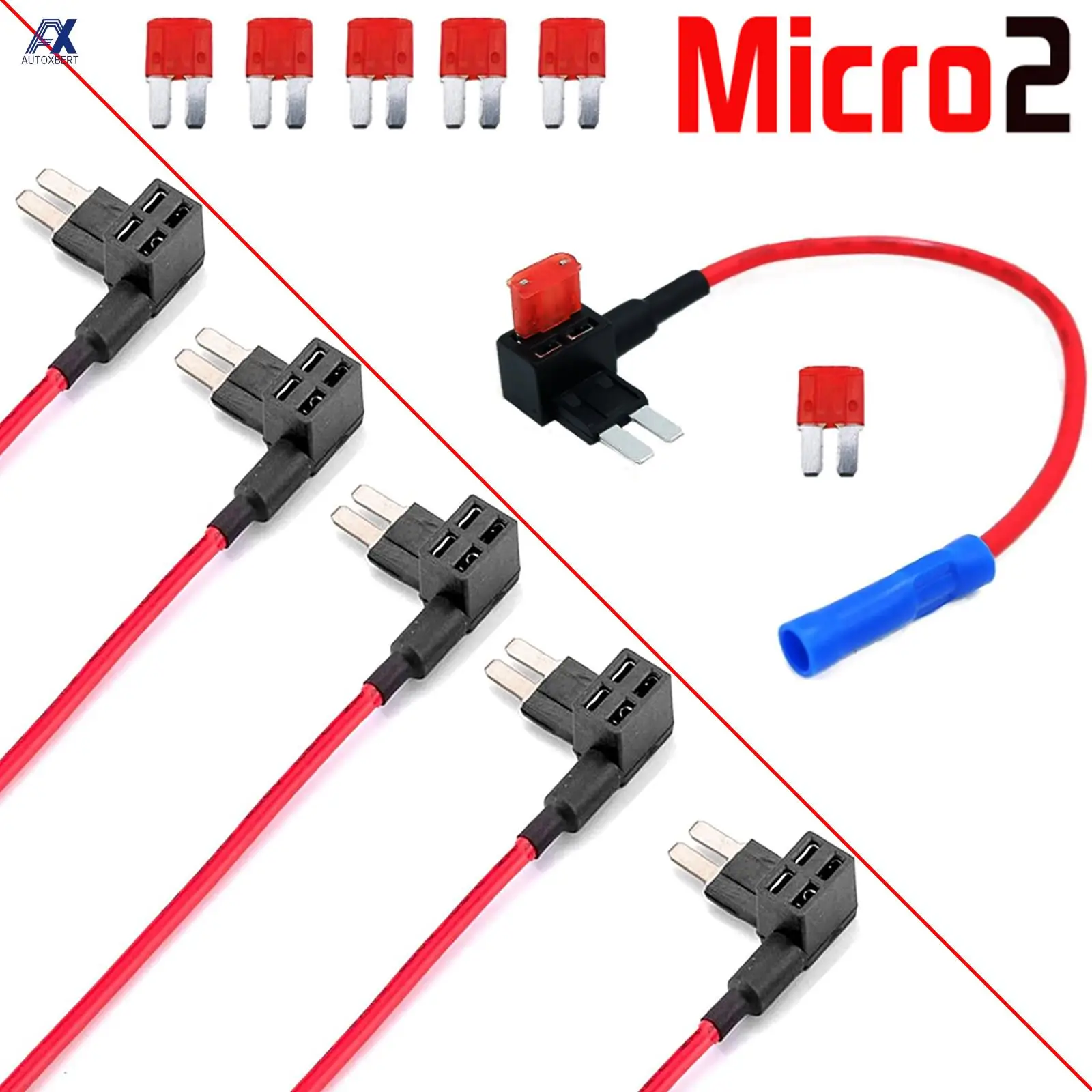 Kit portafusibles de cable para coche con adaptador grifo trasero