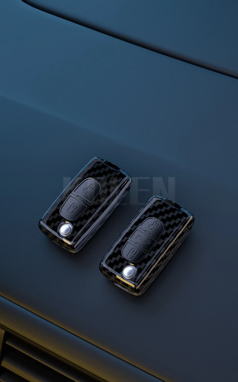 Funda con tapa para llave de coche detalle lateral