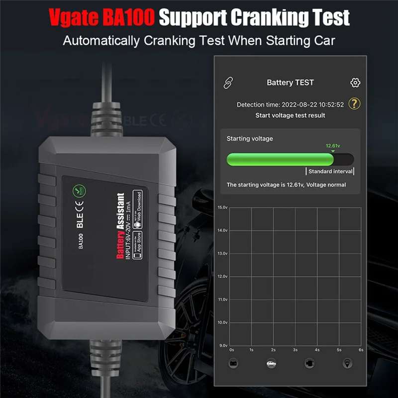 AEF3-BA100 Probador de batería Bluetooth diagnóstico Android iOS - imagen 4
