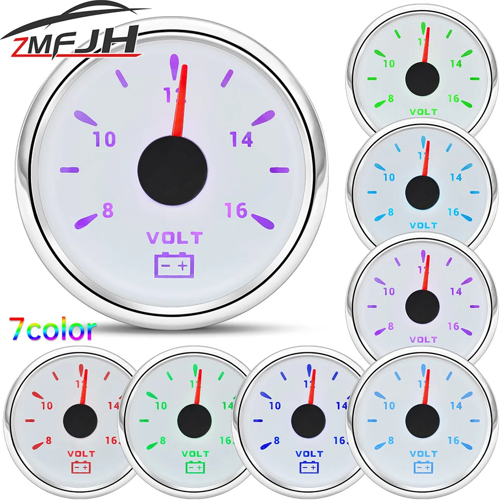 Voltímetro universal 52 mm impermeable 8-16 V con retroiluminación