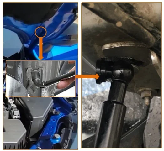 Puntales capó fibra de carbono Nissan Qashqai J12 2021-2024 - imagen 2