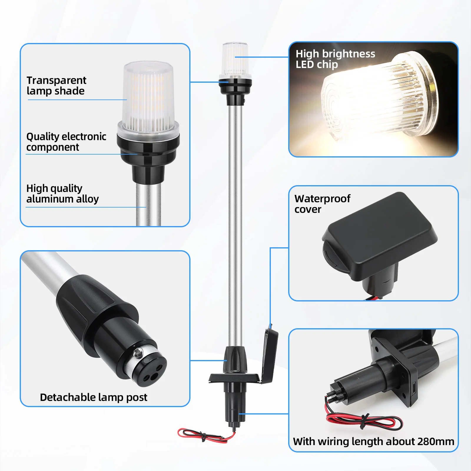 Contenido del paquete: luz LED y accesorios de montaje