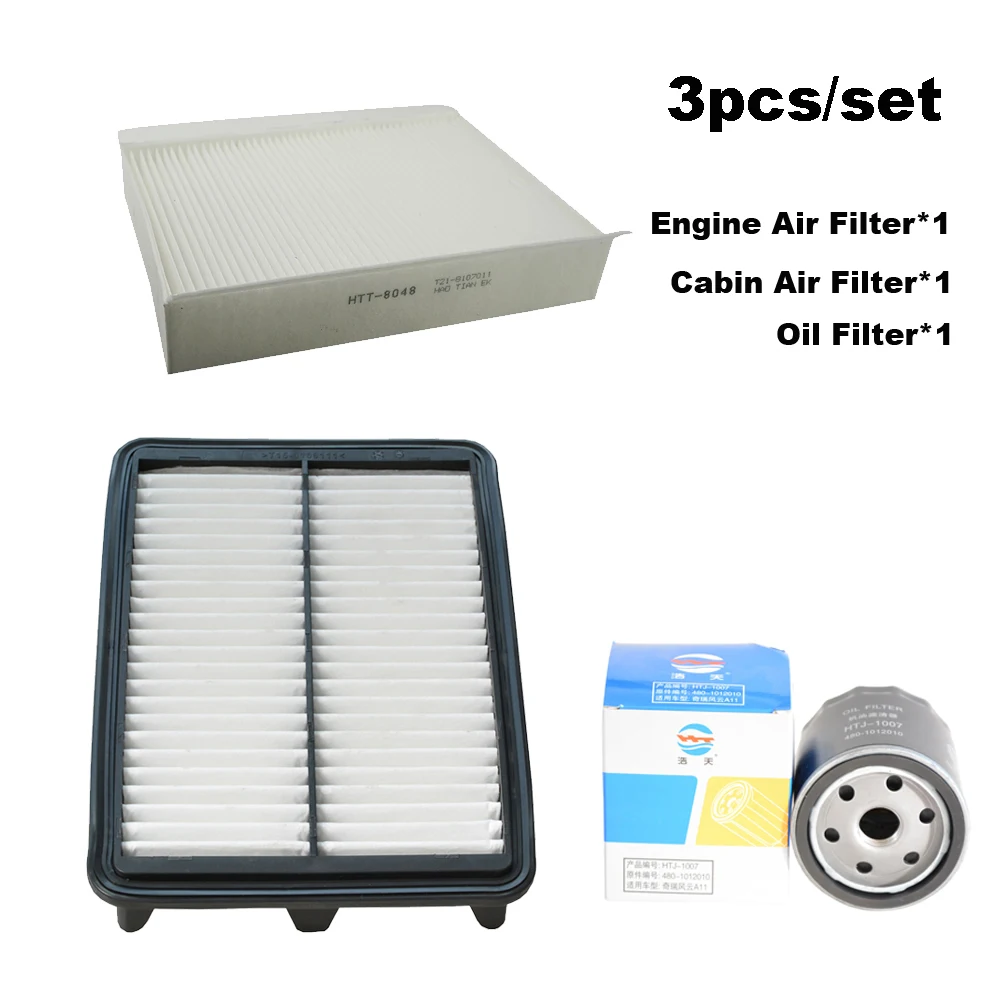 Juego de filtros de 3 uds para Chery Tiggo 4 7 Pro Max 5x1.5T 2021-2024/ 8 PLUS 230T/Omoda 5/DR 6 5/ EXEED LX Kit de filtro de aceite de aire de motor