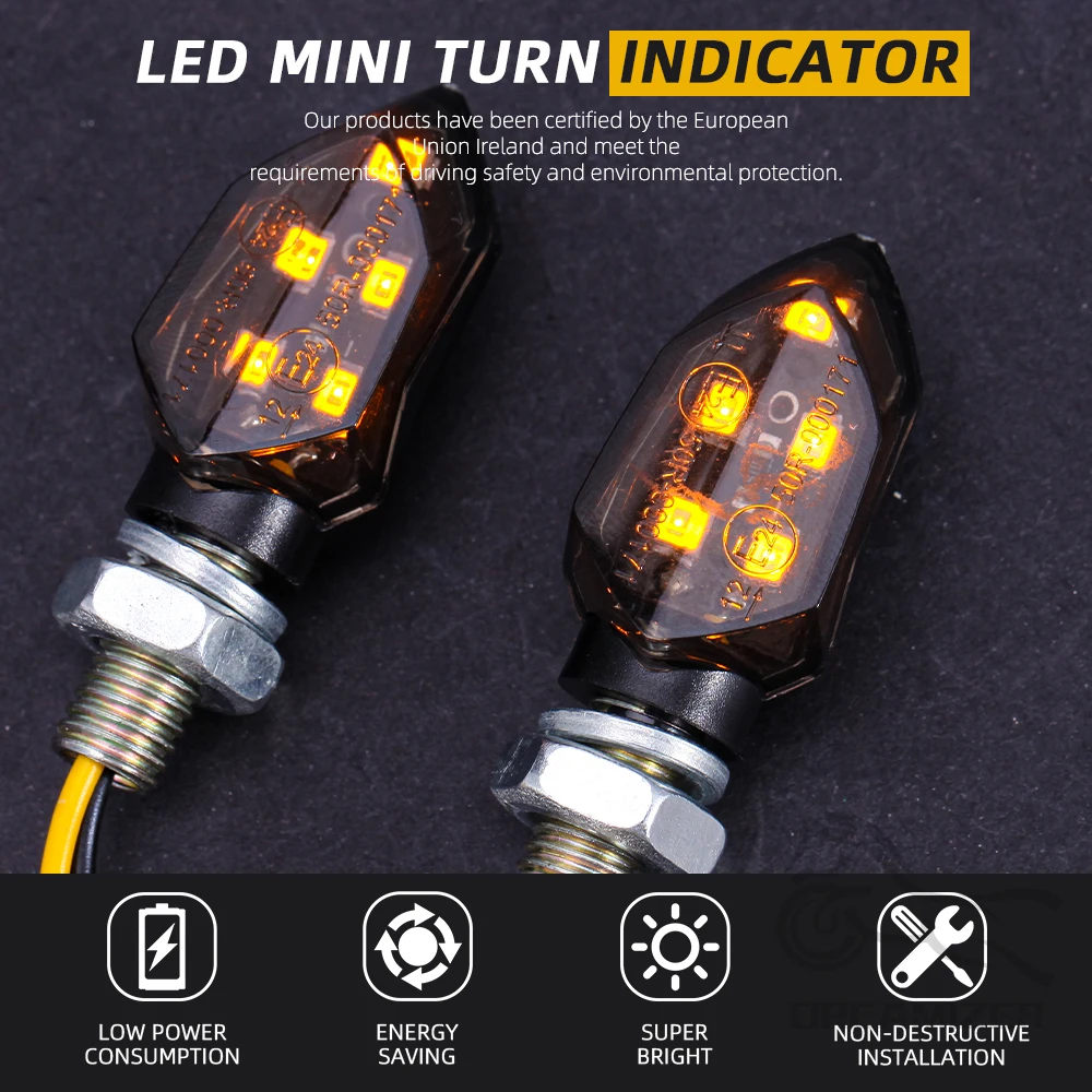 Intermitentes LED ámbar 12 V para motocicleta - imagen 4