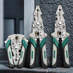 Pelador de cables plegable multifuncional con polea y alicates