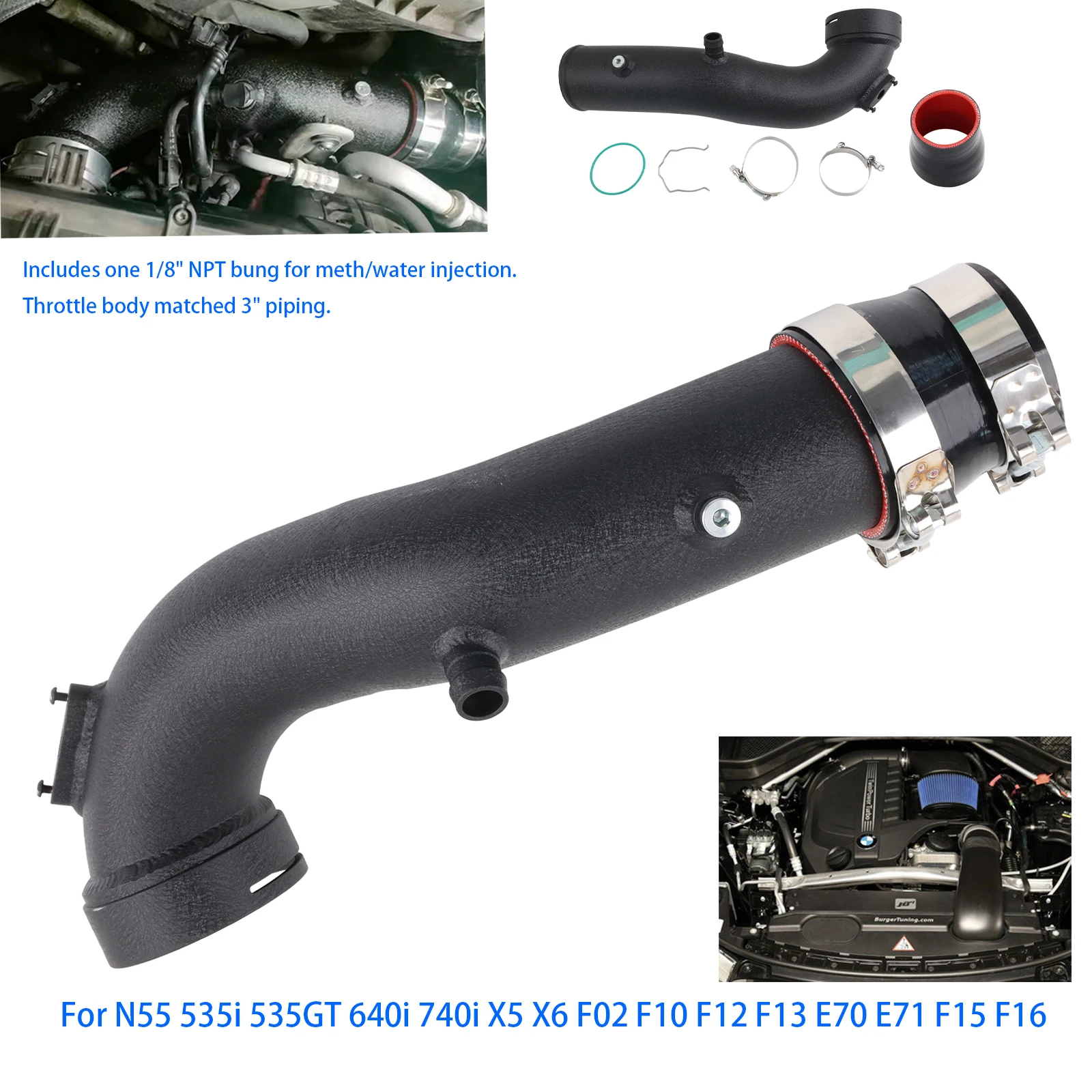 Tubo de carga del turbo BMW N55 para 535i, 640i y X5