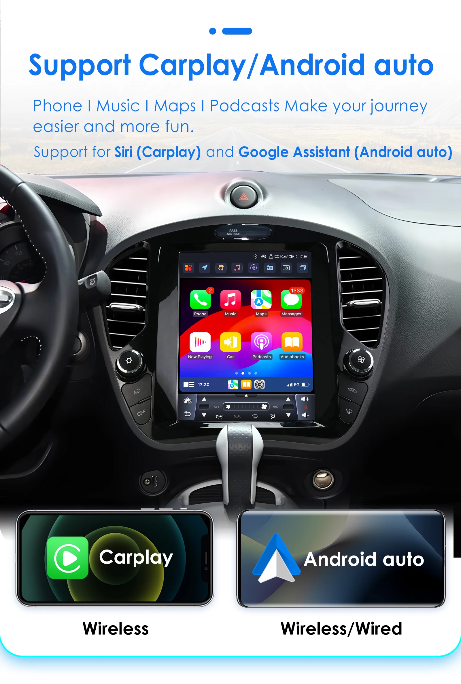 Radio Android Hizpo CarPlay Nissan Juke 2011-2018 GPS 4G - imagen 4