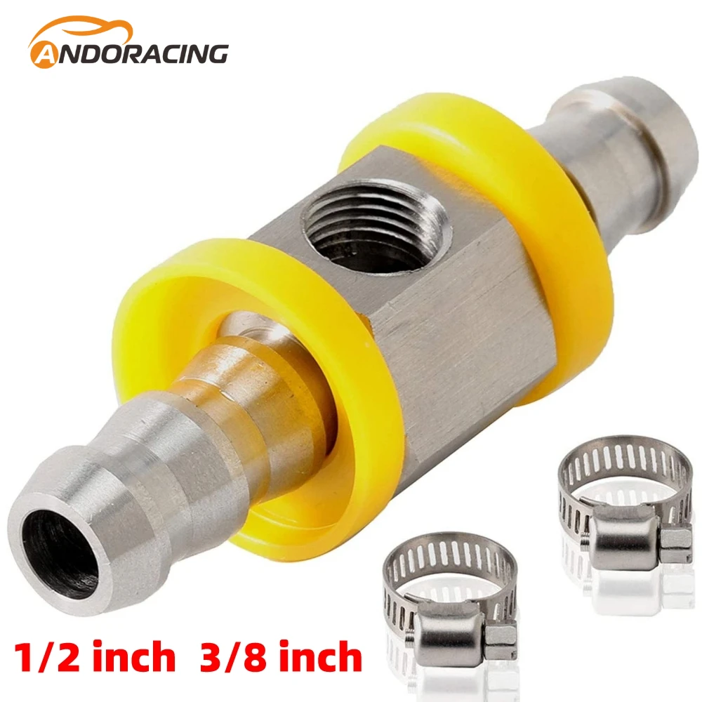 Racor en T para combustible 3/8-1/2, acero inoxidable, NPT 1/8