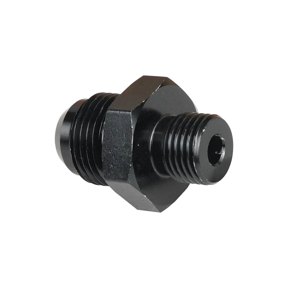 Adaptador de riel combustible macho 6AN 8AN 10AN ORB aluminio negro - imagen 3