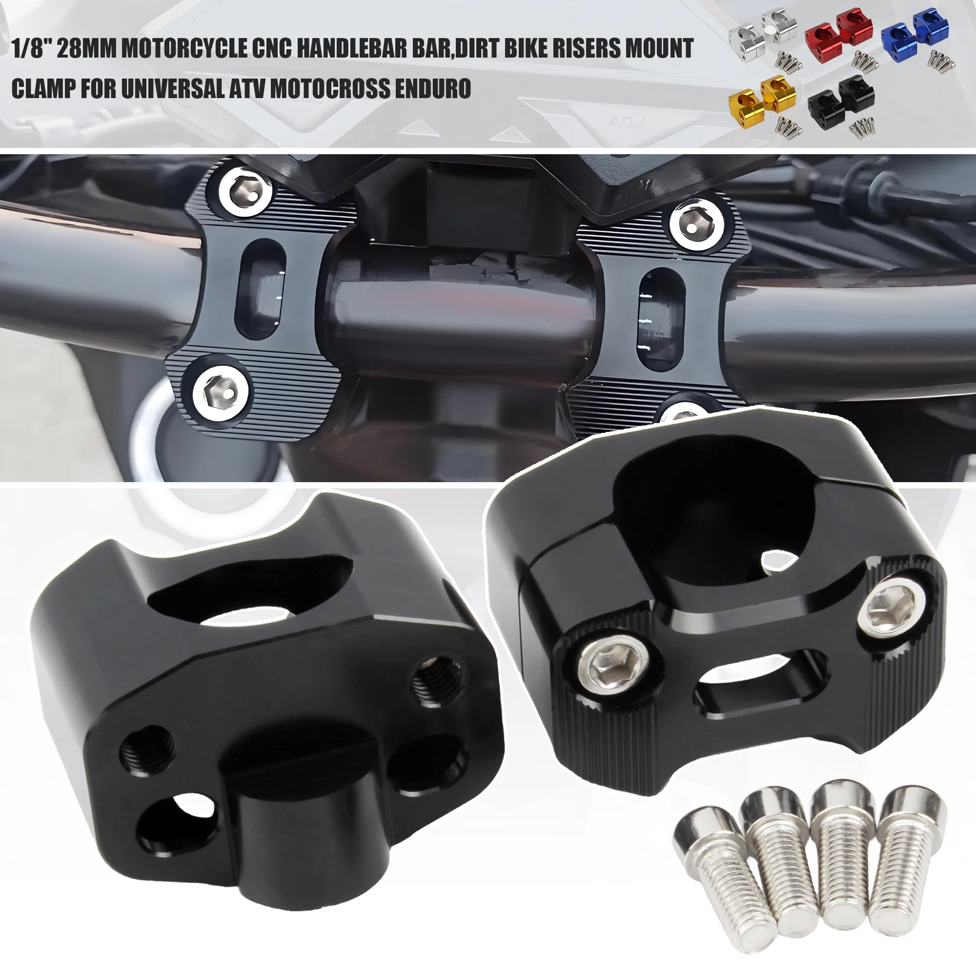 Manillar cónico aluminio CNC elevador para motocicletas ATV y pit bike - imagen 4