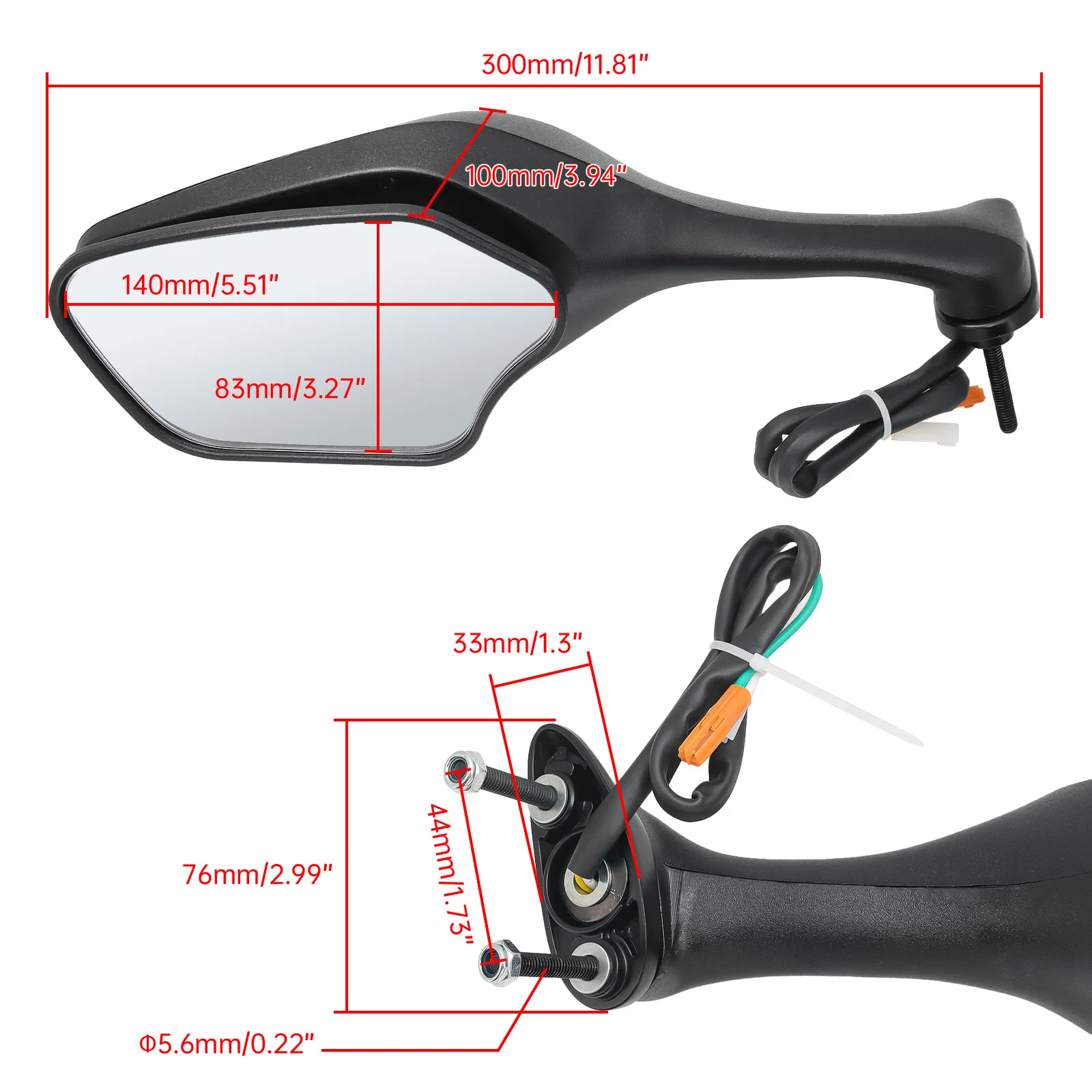 Espejos retrovisores LED negros con señal - Honda CBR1000RR VFR1200 - imagen 3