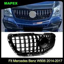 Rejilla delantera GT para Mercedes Benz W906 Sprinter 2500 3500 2014-2017 cromo negro brillante