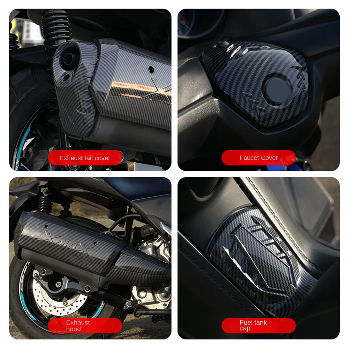 Tapa depósito fibra de carbono Yamaha XMAX 250 300 400 - imagen 5