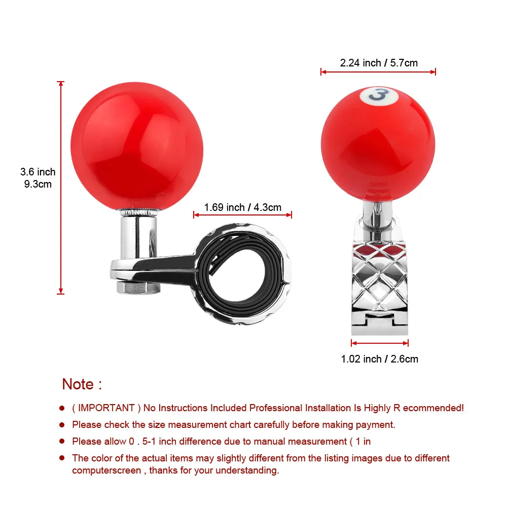 Bola de potencia para volante universal con pomo giratorio - imagen 3