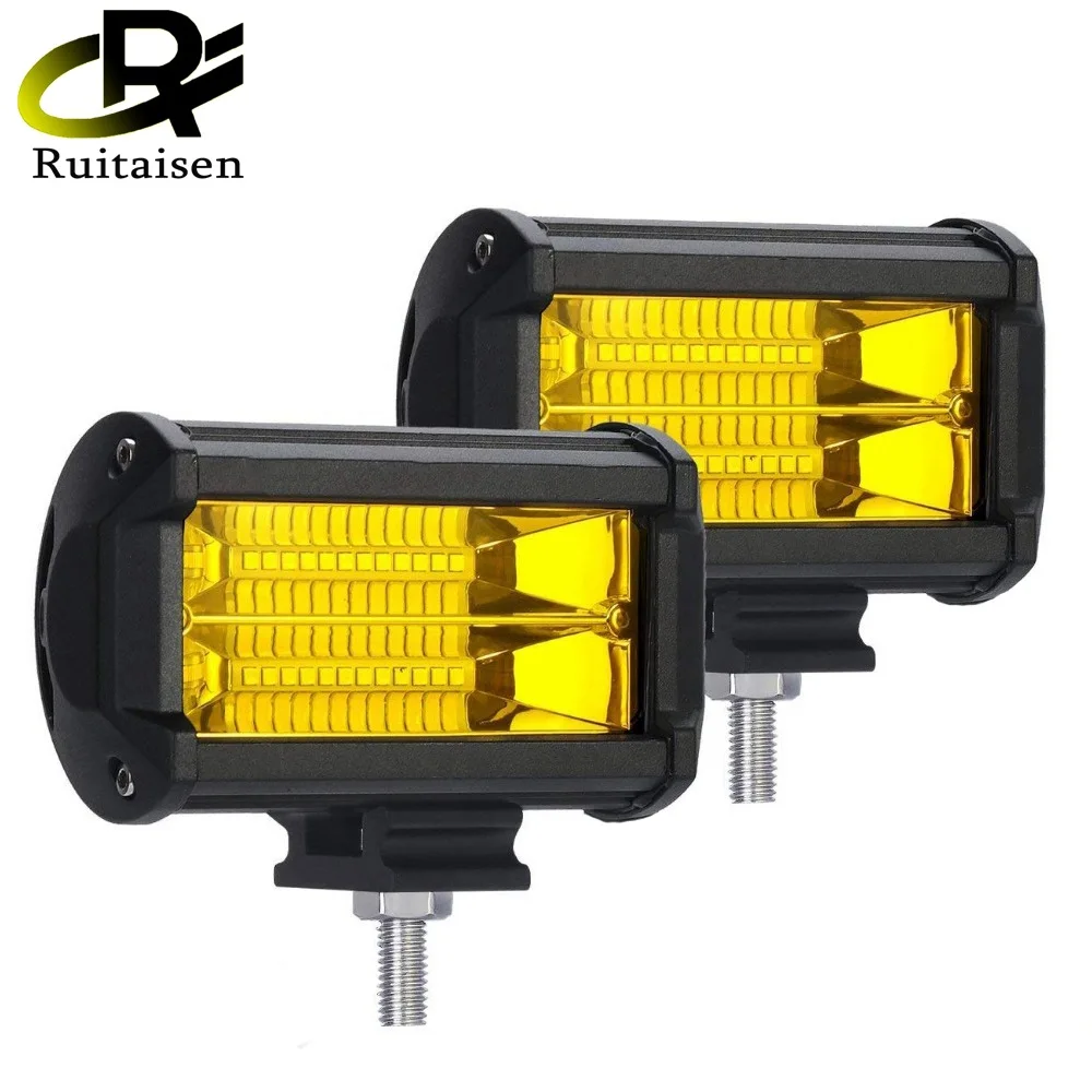 Barra LED de trabajo amarilla para vehículos todoterreno