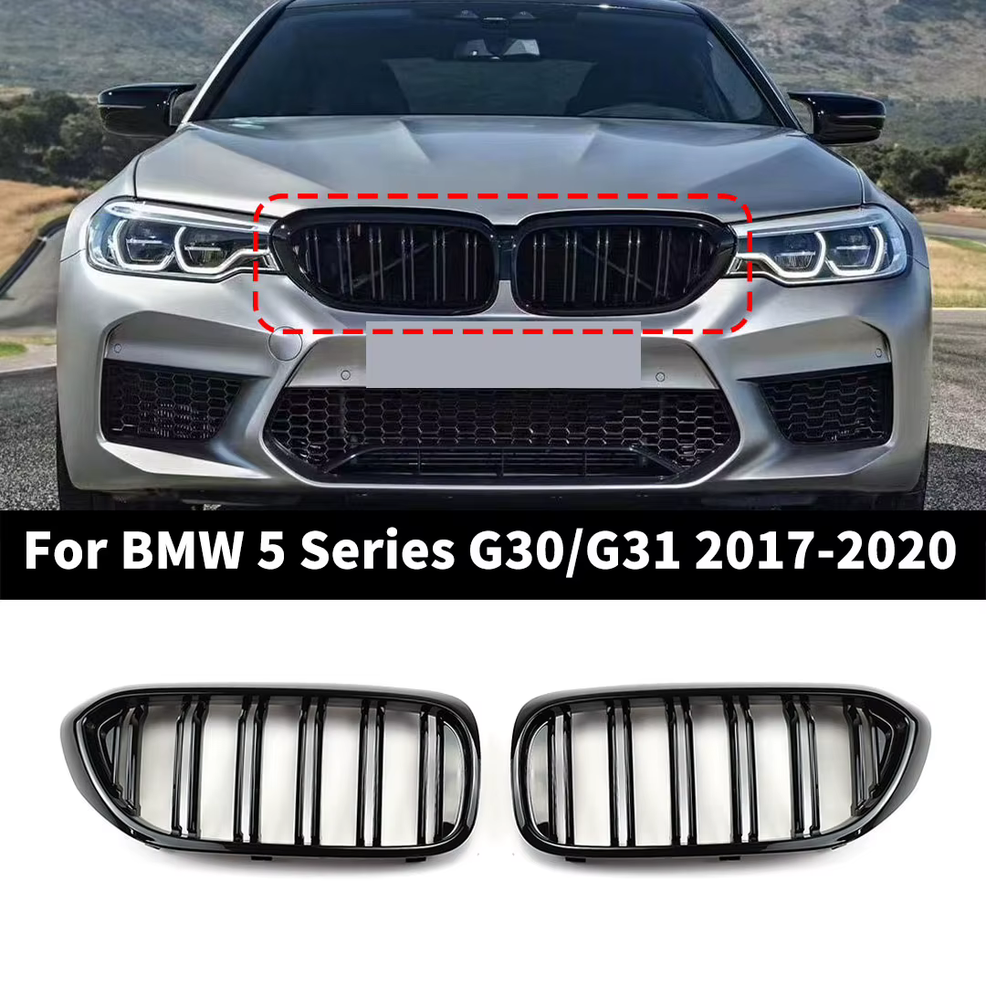 Parrilla delantera doble riñón BMW Serie 5 G30/G31 negra brillante