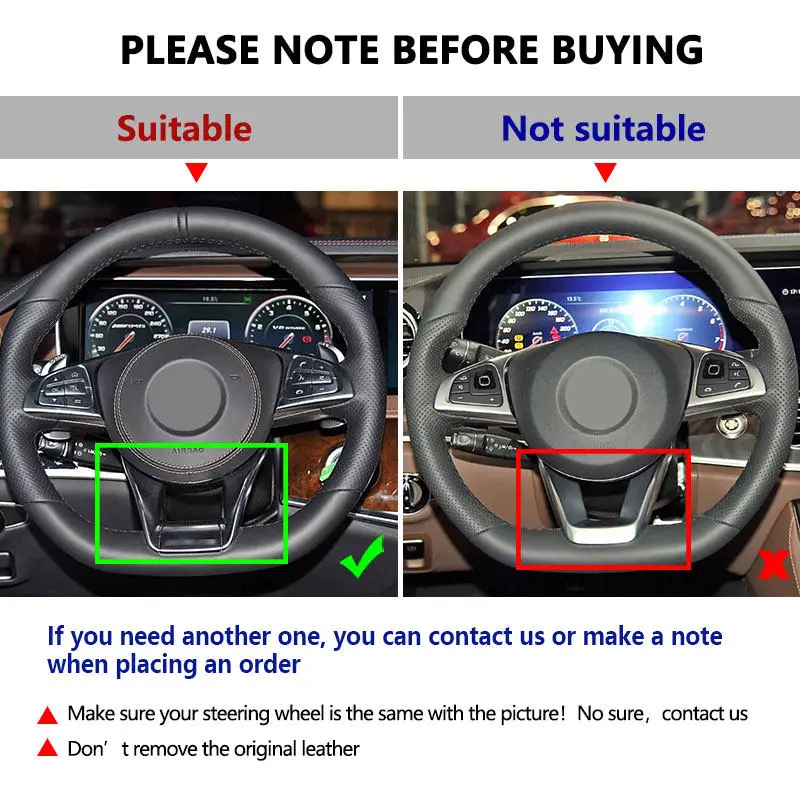 Embellecedor de ante y cuero perforado para volante Mercedes-Benz