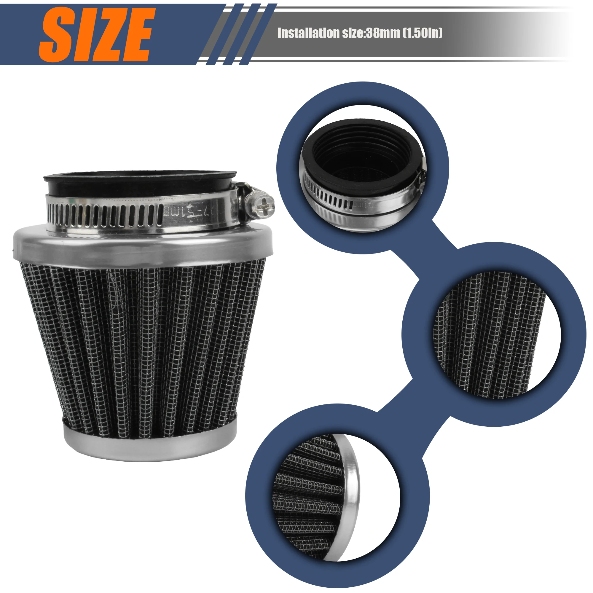 Filtro de aire 38mm universal para Moto ATV Pit Bike - imagen 4