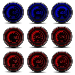 Medidor digital doble color rojo azul para motor preparación