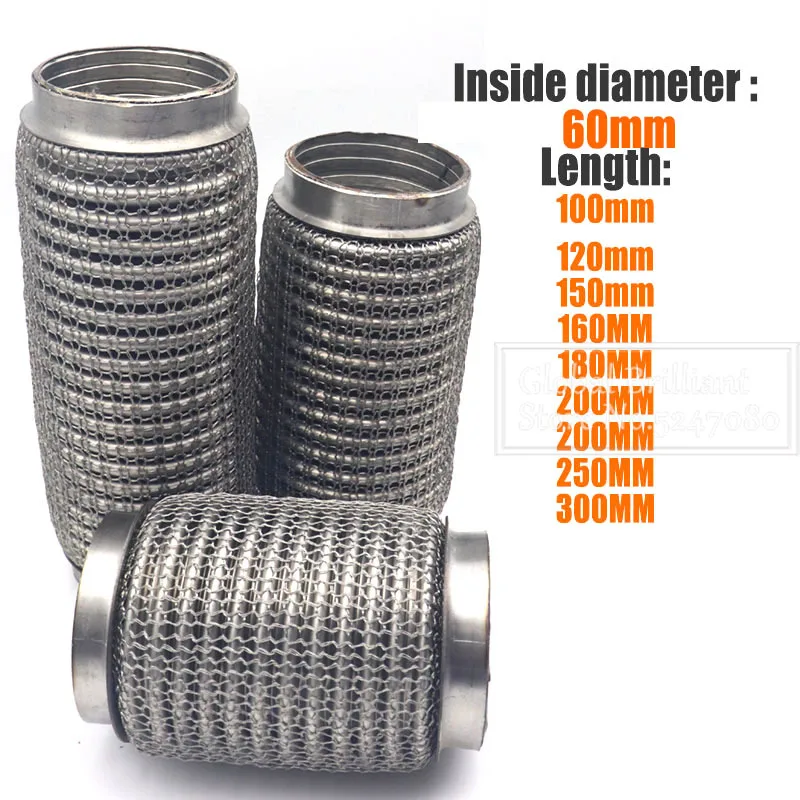 Tubo flexible escape fuelle acero inoxidable 60mm 100-300mm