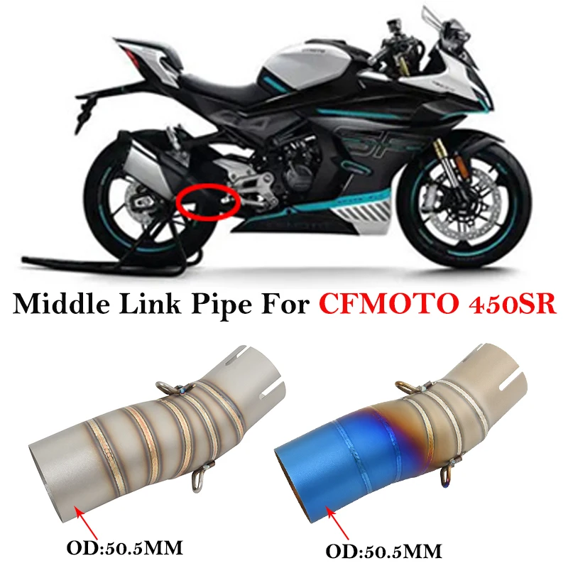 Sistema de escape CFMOTO 450SR silenciador acero inoxidable 51mm 22-23