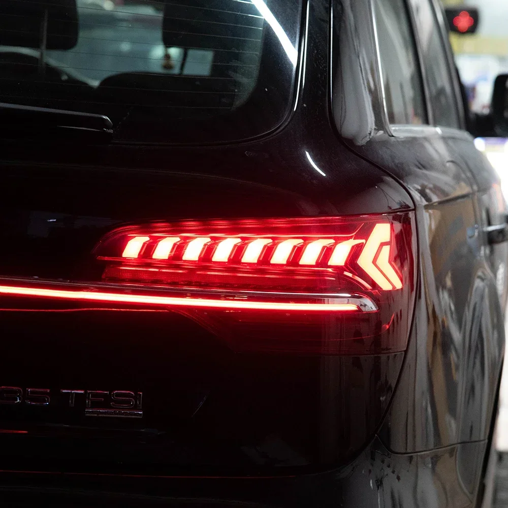 Luces traseras de coche para Q7 2006-2015 actualización 2023 LED conjunto de lámparas traseras automáticas a través de luz de flujo dinámica lámpara trasera - imagen 3