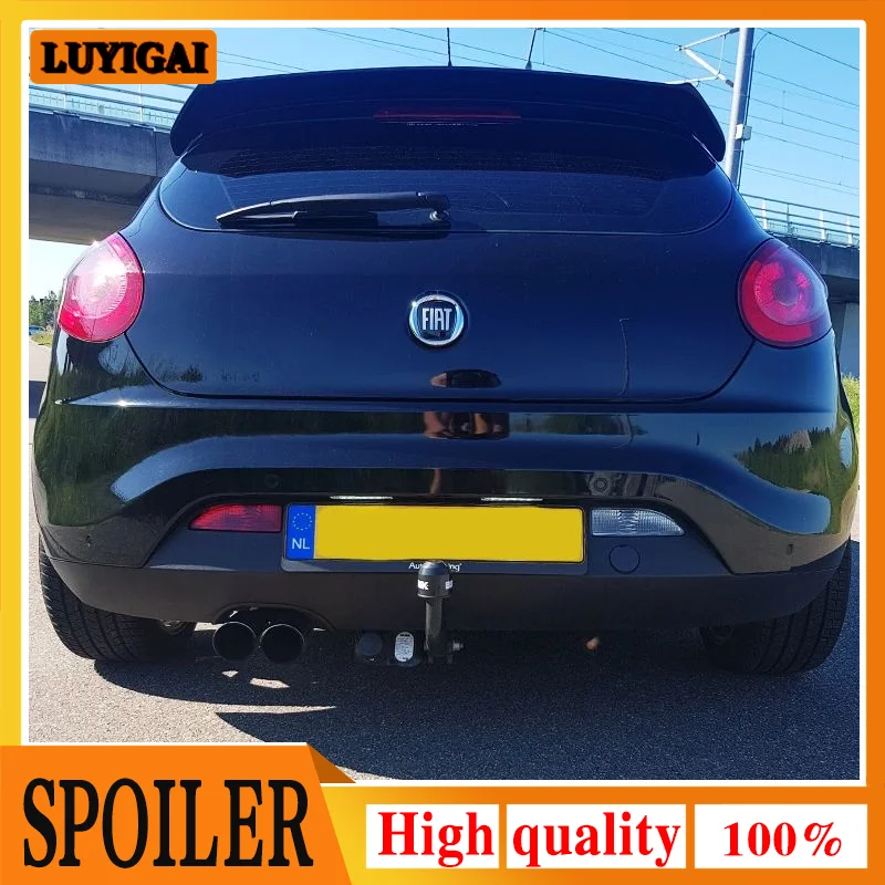 YKSRDNF para FIAT BRAVO Spoiler 2006 a 2016 fibra de carbono de alta calidad negro brillante DIY color Spoiler BRAVO II Spoiler