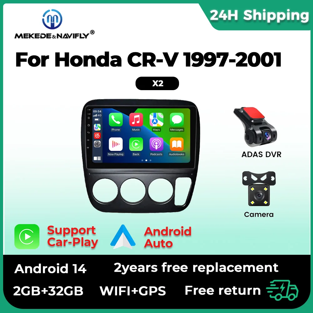 MEKEDE Android 14 autorradio 2 DIN Honda CR-V 1997-2001