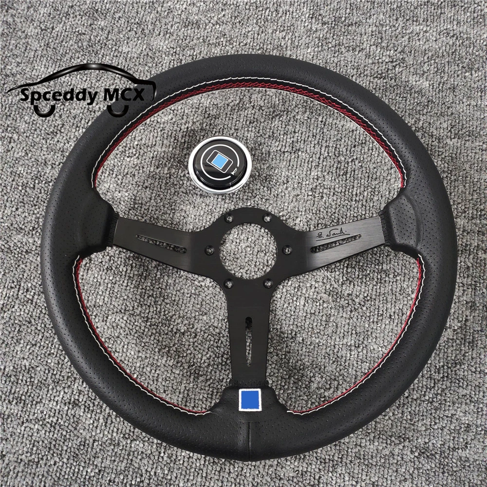 Volante deportivo Spceddy de cuero perforado y diseño en D - imagen 2