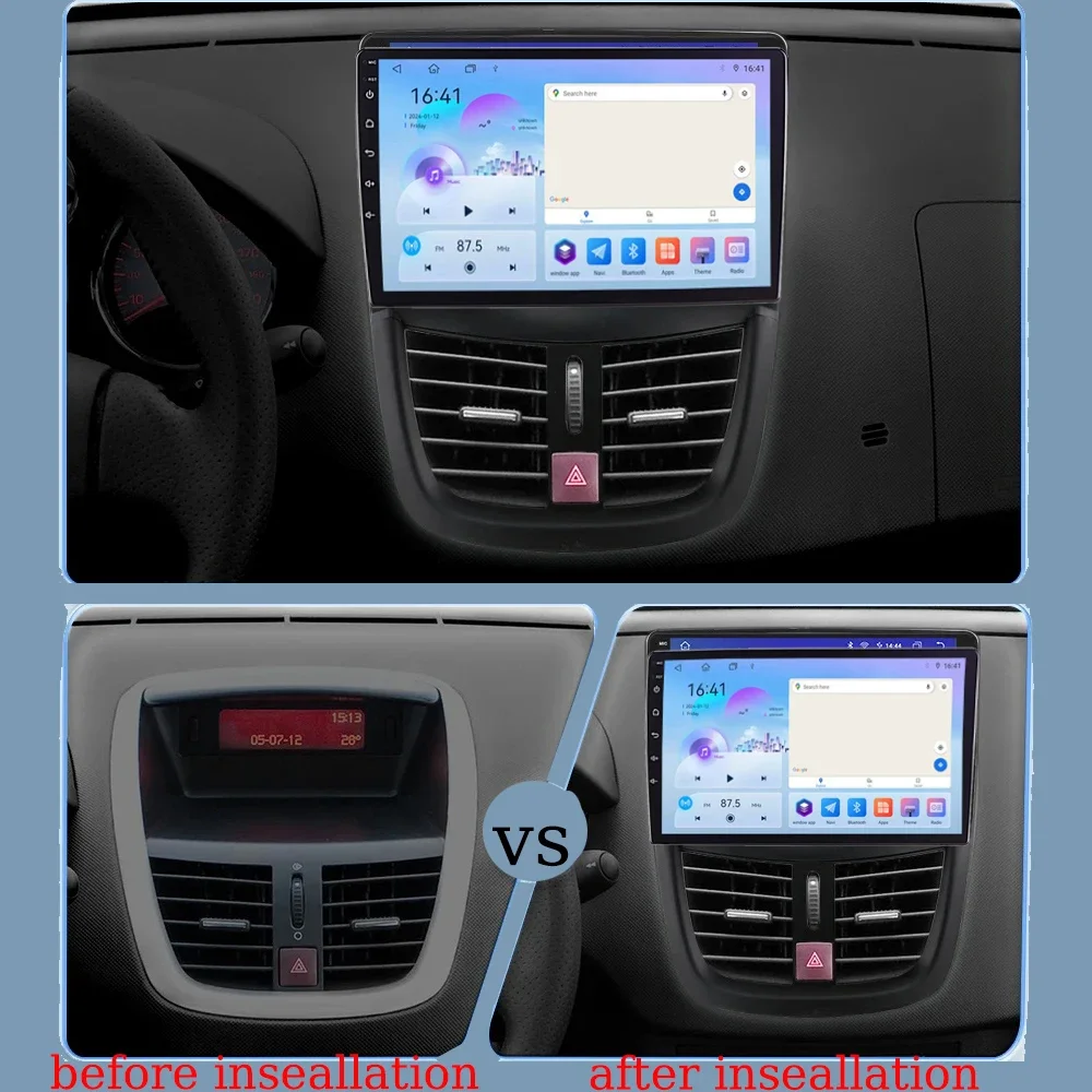 Radio Android 2DIN de 9 pulgadas con CarPlay para Peugeot 207 y 207 CC - imagen 2