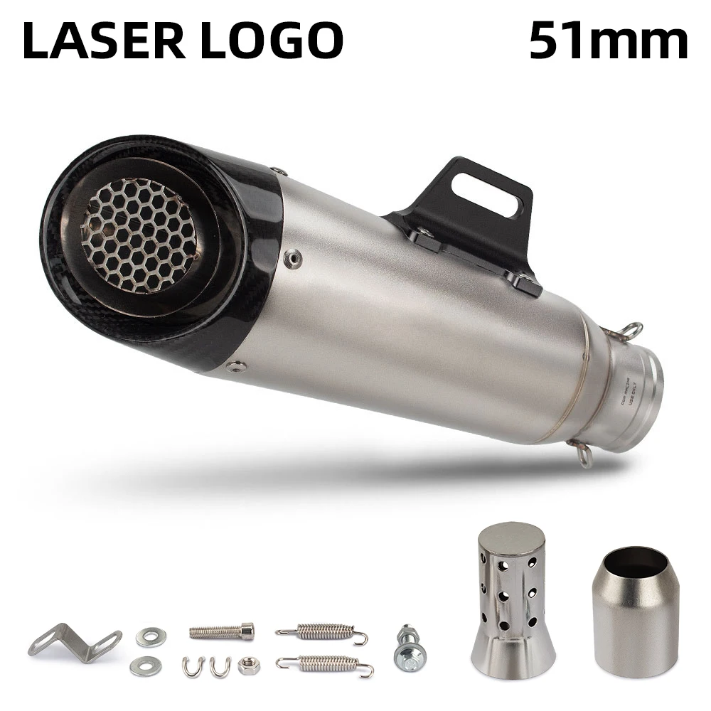 Tubo silenciador de escape Universal para motocicleta, proyecto de tres capas de 51MM y 60MM con DB Killer para VSTROM650 FZ07 DUKE250 450SR 800NK R3