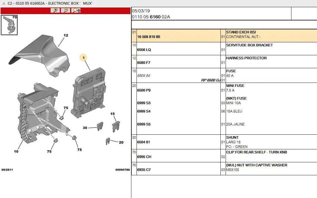 Unidad BSI para Peugeot 206 y Citroen C2