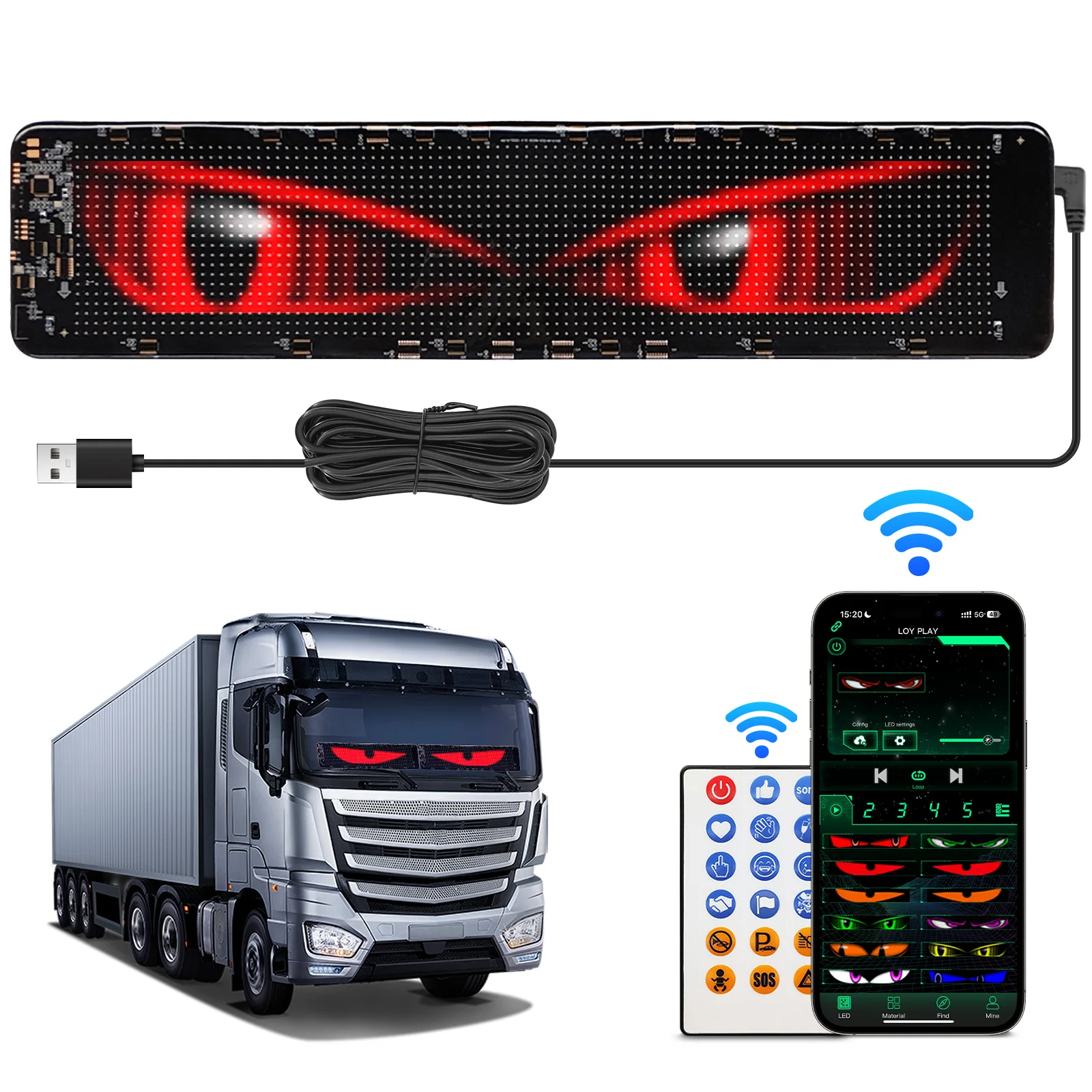 Pantalla LED matriz RGB graffiti para coche y camión USB - imagen 2