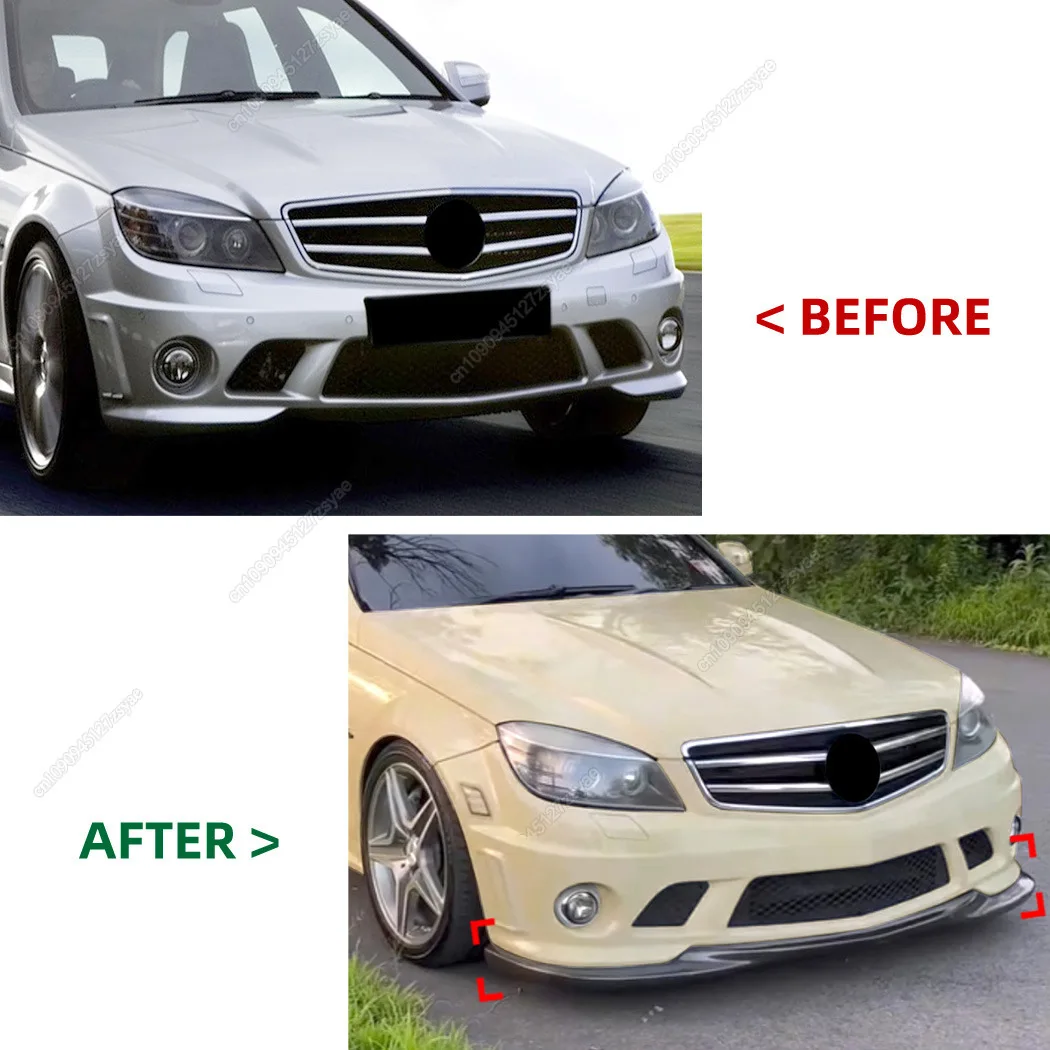 Kit frontal C63 AMG W204 Pre-LCI – Labio, alerón y difusor ABS - imagen 2