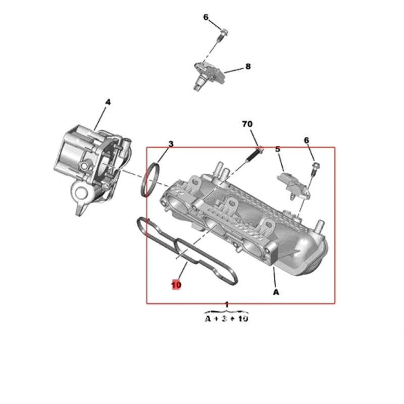 9801627080 YL01152480 Nuevo colector de admisión Original adecuado para Peugeot 408 308 2008 308S Citroen C3L C3XR CL/B73 DS4S 1.2THP - imagen 5