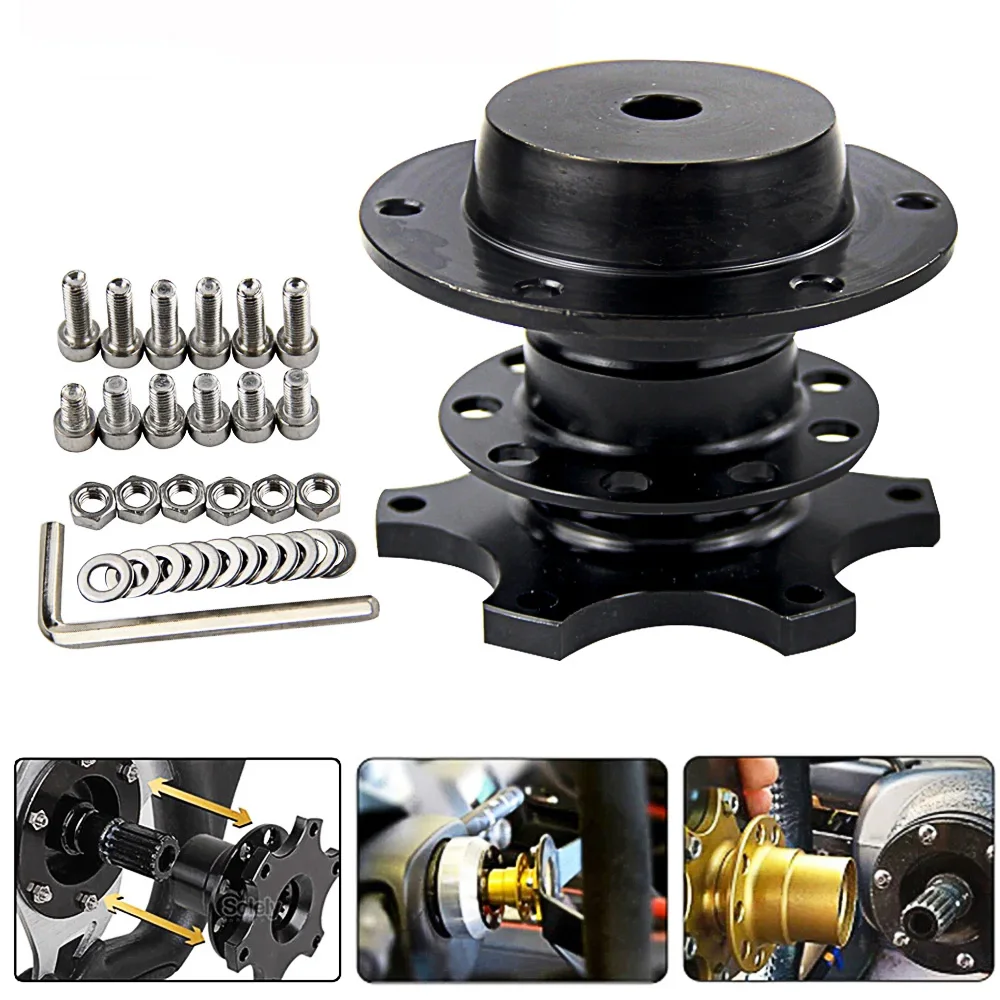 Cubo de volante rápido universal – Adaptador aluminio 6 orificios