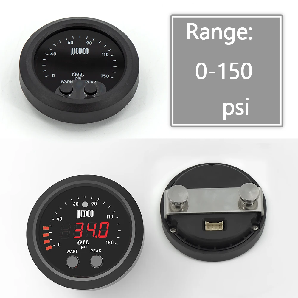 Ultra-Thin Digital Oil Pressure Gauge with 1/8 NPT Sensor - 0-150 PSI Red LED Display for Automotive Engine Monitoring - imagen 3