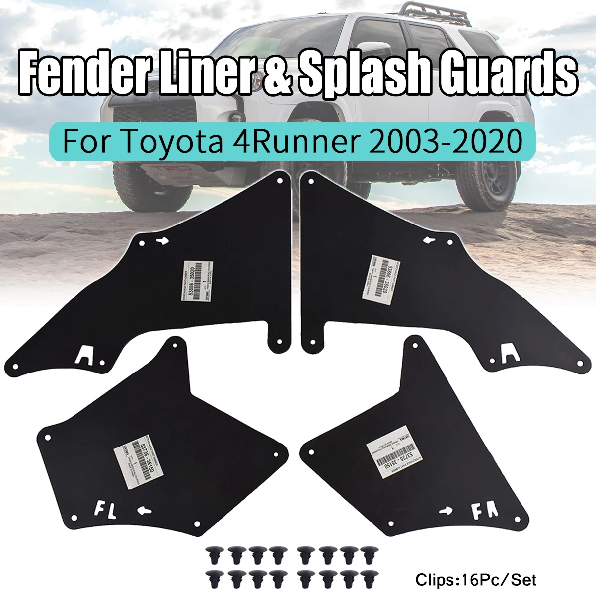 Protector guardabarros Toyota 4Runner 2003-2020 – revestimiento
