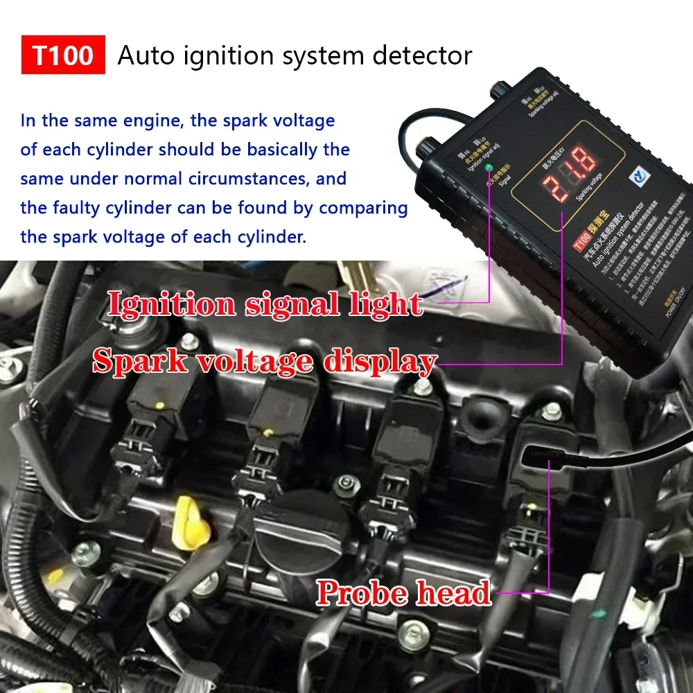 AM-T100 Probador de chispa - detector de encendido automático 12V/24V - imagen 5
