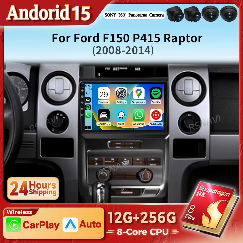 Radio Android Auto CarPlay Qualcomm para Ford F-150 Raptor 2008-2014