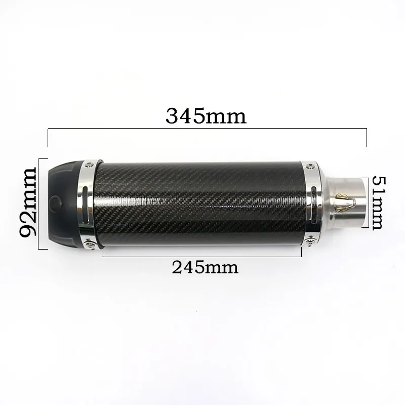Silenciador de moto de fibra de carbono 51 mm con DB killer - imagen 3