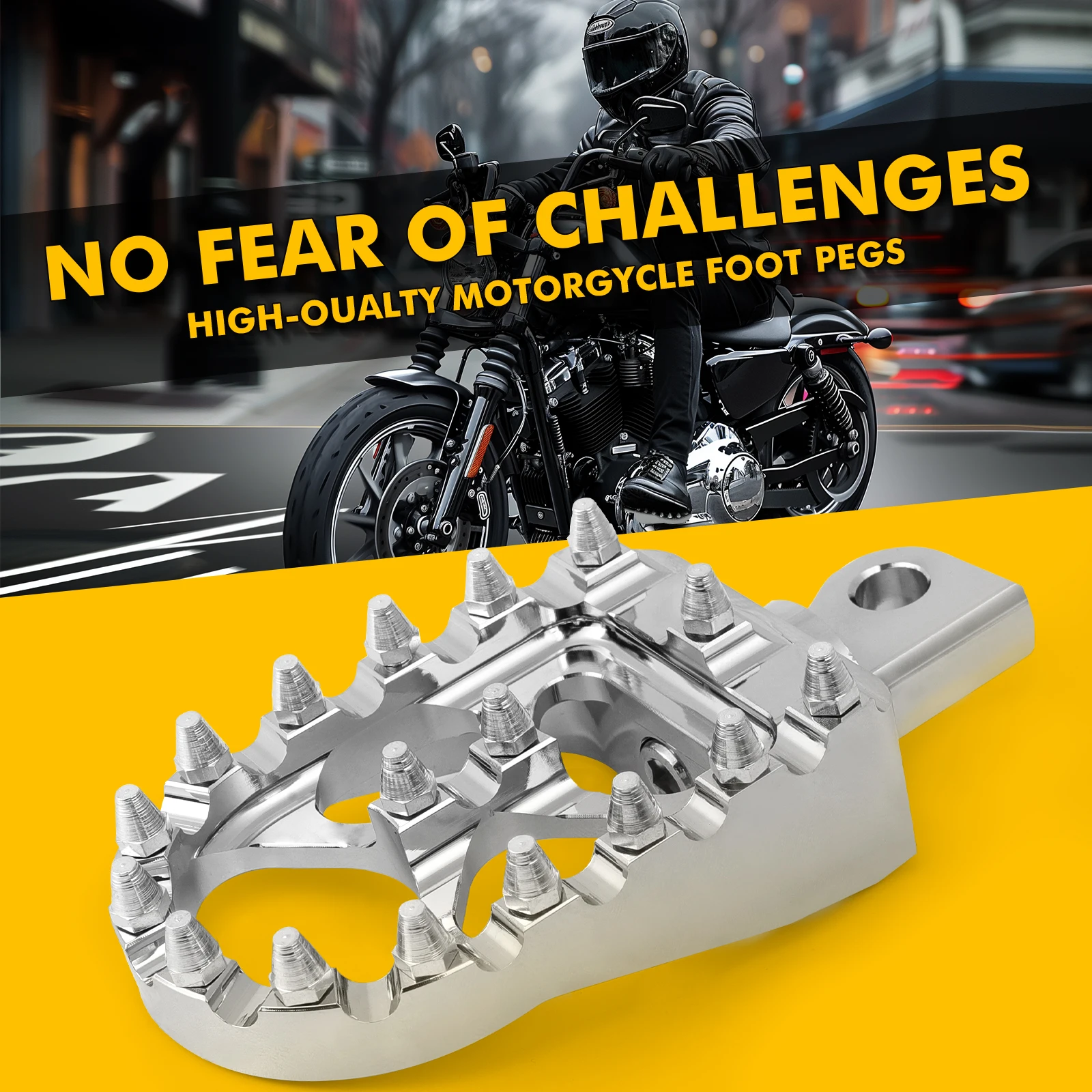 Estribos MX para Harley Sportster y Dyna con clavijas cambio