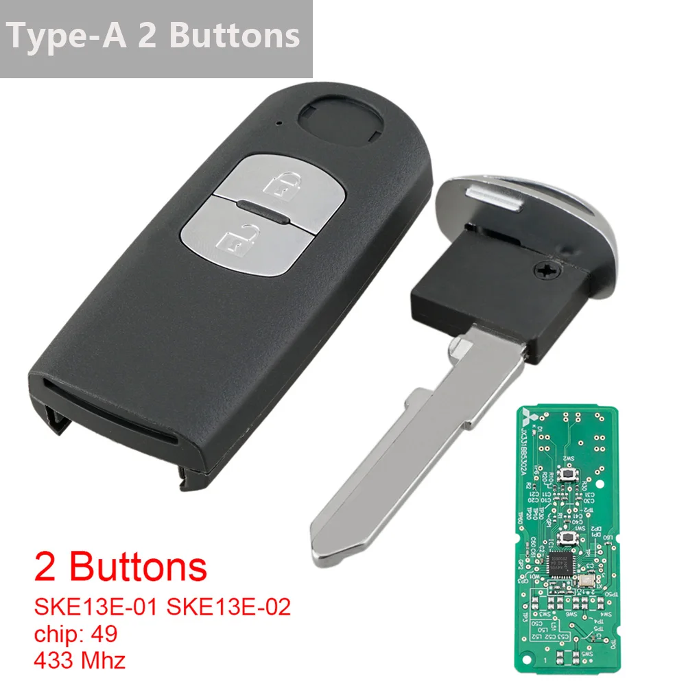 Llave inteligente con mando Mazda Axela/Atenza, 433 MHz, chip ID49 - imagen 3