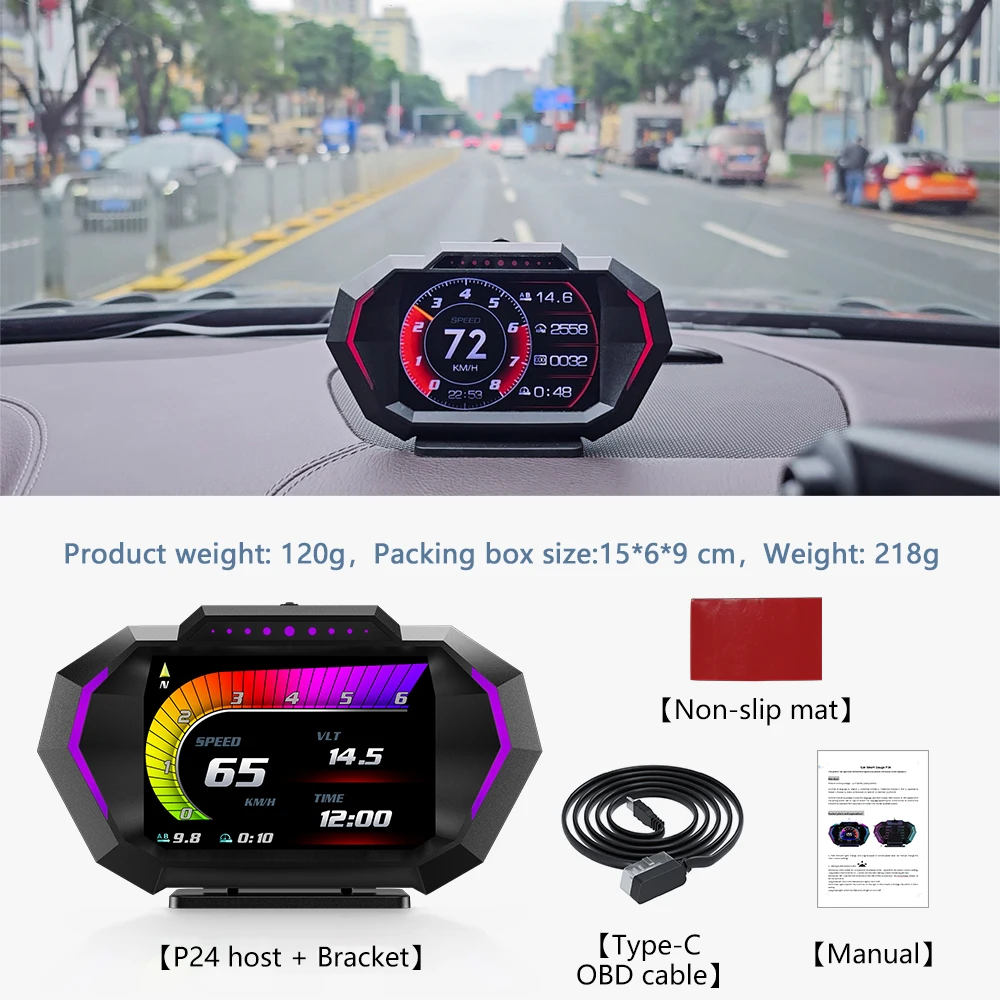 Cuadro instrumentos digital OBD2 GPS HUD velocímetro multifunción - imagen 4