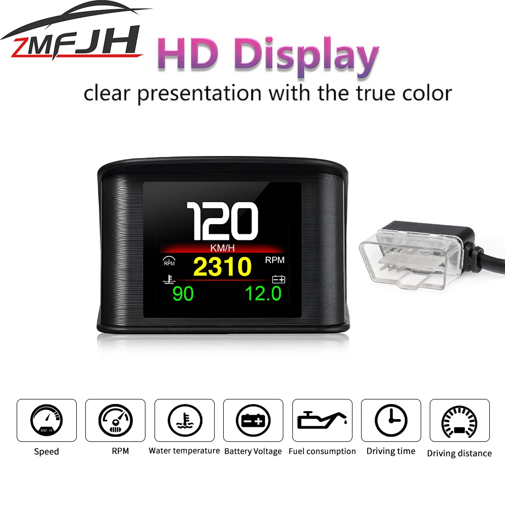 Pantalla digital OBD2 para coche: velocímetro, RPM y temperatura