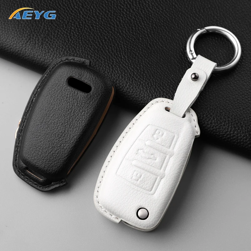 Funda carcasa de cuero para llave Audi A3 A4 A6 Q3 Q5 TT con mando - imagen 3